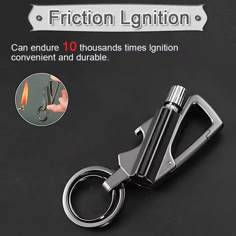 2025 Multifunctional Kerosene Lighter Keychain Beer Bottle Opener Outdoor Portable Igniter Smoking Accessories Gadgets Men Gift